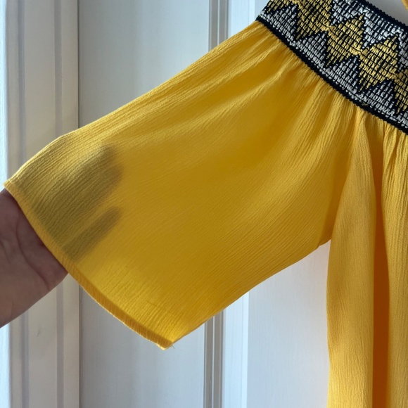 BCX Yellow Off-Shoulder Embroidered Boho Top - Picture 4 of 9